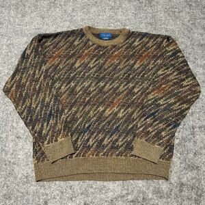 Towncraft Patterned Knit Sweater XL Used - Excellent Crewneck Pullover